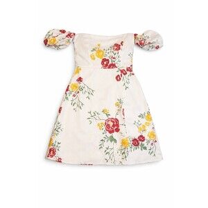 Park & Fifth Hawthorn Mini Dress Spencer Cream Floral Off Shoulder Small